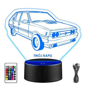 LAMPKA NOCNA LED POLONEZ AUTO AUTKO 3D + PILOT prezent URODZINY statuetka - upominki_pl