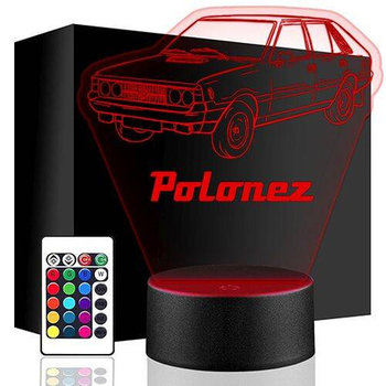 LAMPKA NOCNA LED POLONEZ AUTO AUTKO 3D + PILOT prezent URODZINY statuetka - upominki_pl