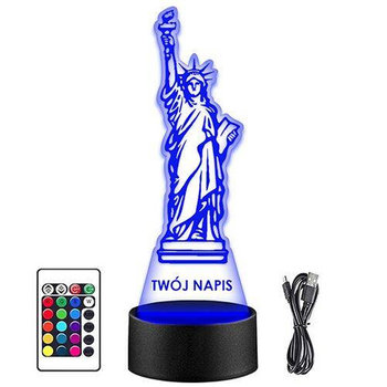 LAMPKA NOCNA LED STATUA WOLNOŚCI 3D + PILOT prezent URODZINY statuetka - upominki_pl