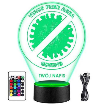 LAMPKA NOCNA LED STREFA BEZ WIRUSA 3D + PILOT prezent URODZINY statuetka - upominki_pl