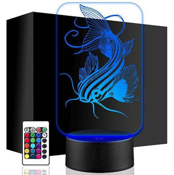 LAMPKA NOCNA LED SUM RYBA RYBKA 3D + PILOT prezent URODZINY statuetka - upominki_pl