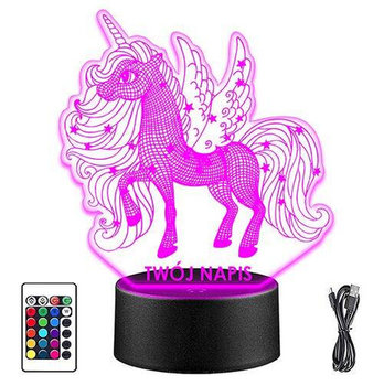 LAMPKA NOCNA LED UNICORN JEDNOROŻEC 3D + PILOT prezent URODZINY statuetka - upominki_pl