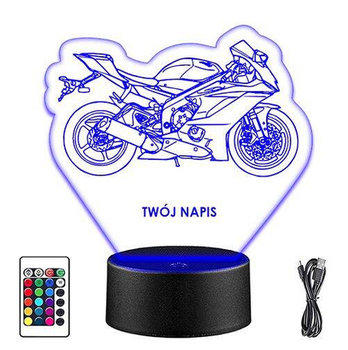 LAMPKA NOCNA LED YAMAHA YZF-R6 MOTOR 3D + PILOT prezent URODZINY statuetka - upominki_pl