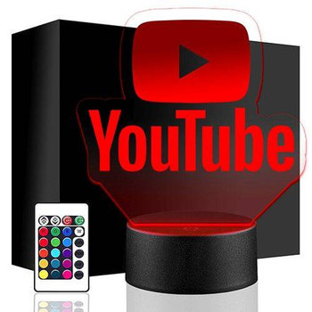 LAMPKA NOCNA LED YOUTUBE 3D + PILOT prezent URODZINY statuetka - upominki_pl