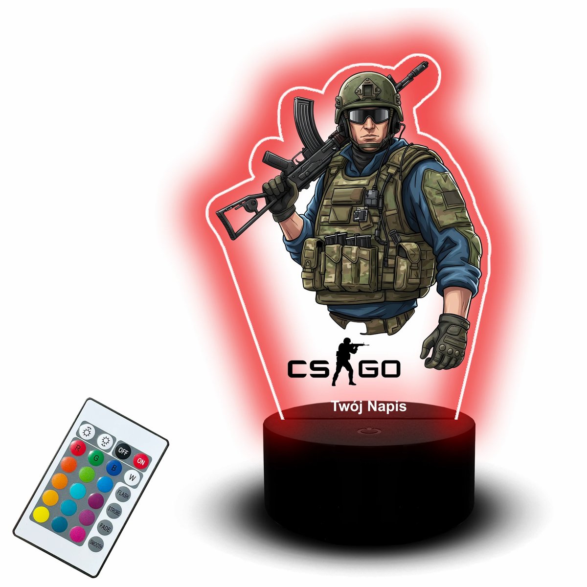 Lampka Nocna Led z CS GO Gaming Counter Strike GO Imię Pseudonim Gracza ...