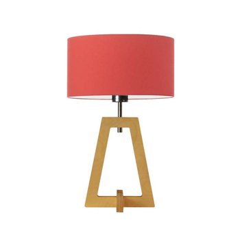 Lampka nocna LYSNE Clio, czerwona, dębowa, E27, 47x30 cm - LYSNE