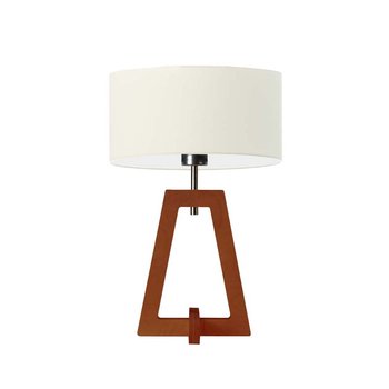 Lampka nocna LYSNE Clio, ecru, mahoniowa, E27, 47x30 cm - LYSNE