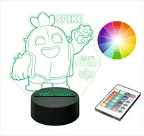 Lampka nocna NA BIURKO LED 3D grawer BRAWLSTARS SPIKE KAKTUS LEON PREZENT