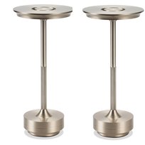 Lampka nocna Nettlife, bezprzewodowa, stołowa, akumulatorowa, LED, lampa stołowa, ściemnialna, dotykowa, z akumulatorem USB, złocona, zestaw 2 lampek stołowych do nowoczesnego parapetu, salonu, pokoju dziecięcego, sypialni