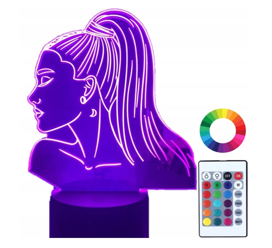 Zdjęcia - Lampa stołowa Ariana Lampka Nocna Prezent  Grande 3D Led Imię 