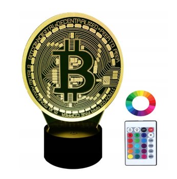Lampka Nocna Prezent BITCOIN 3D Led Imię - Plexido