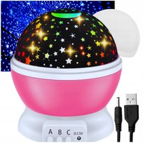 LAMPKA NOCNA PROJEKTOR NIEBA GWIAZD LAMPA OBROTOWA RZUTNIK DLA DZIECI LED