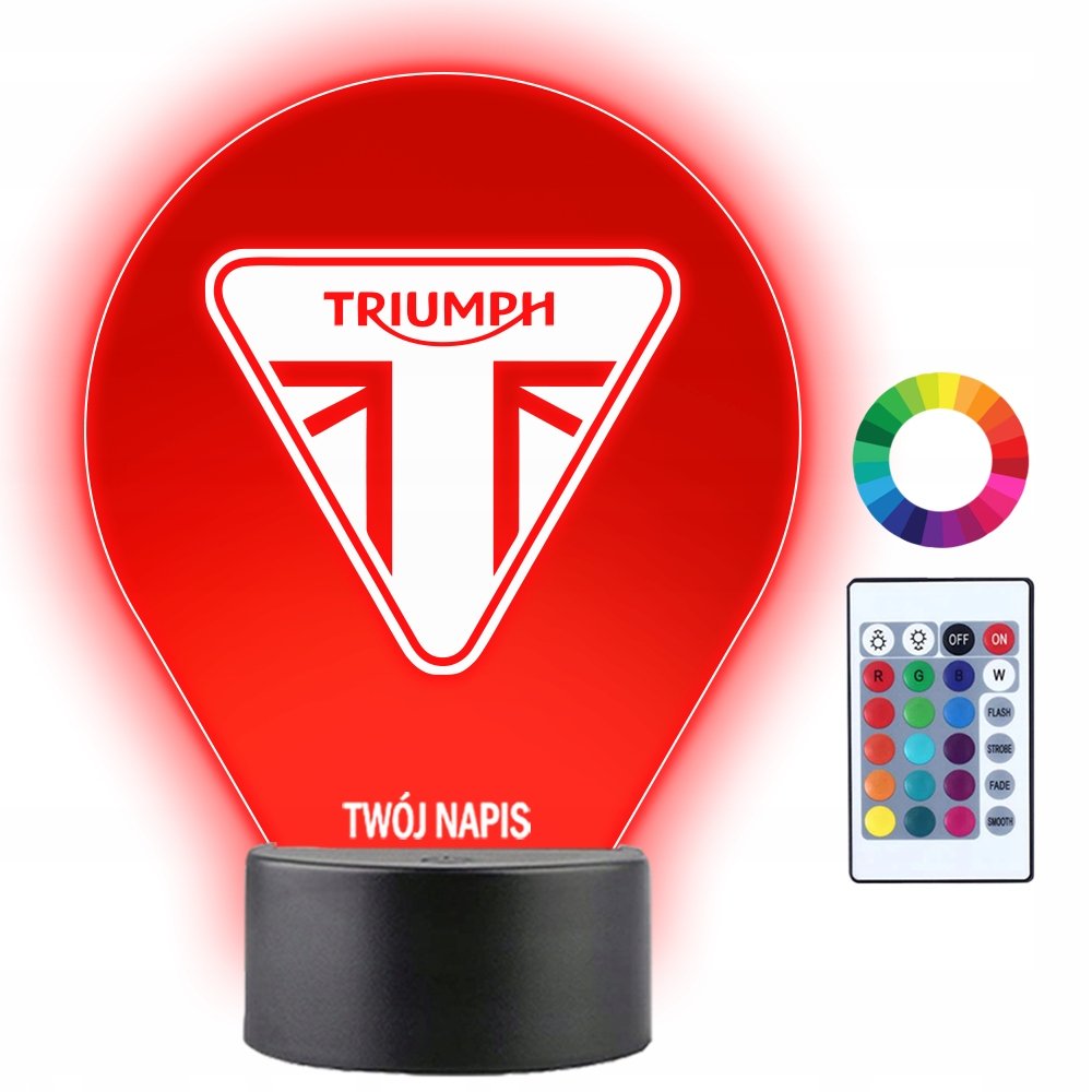 Zdjęcia - Żyrandol / lampa Triumph Lampka Nocna Samochód  Logo Twój Napis Grawer Prezent Imię 3D LED 