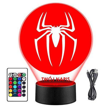 Lampka Nocna Spider-Man Pająk 3d Led + Pilot Prezent Urodziny Statuetka - upominki_pl
