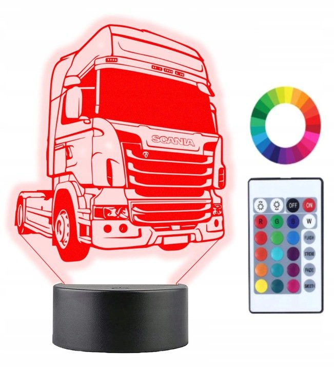 Zdjęcia - Żyrandol / lampa Lampka Nocna Tir Ciężarówka Scania 16 LED PLEXIDO