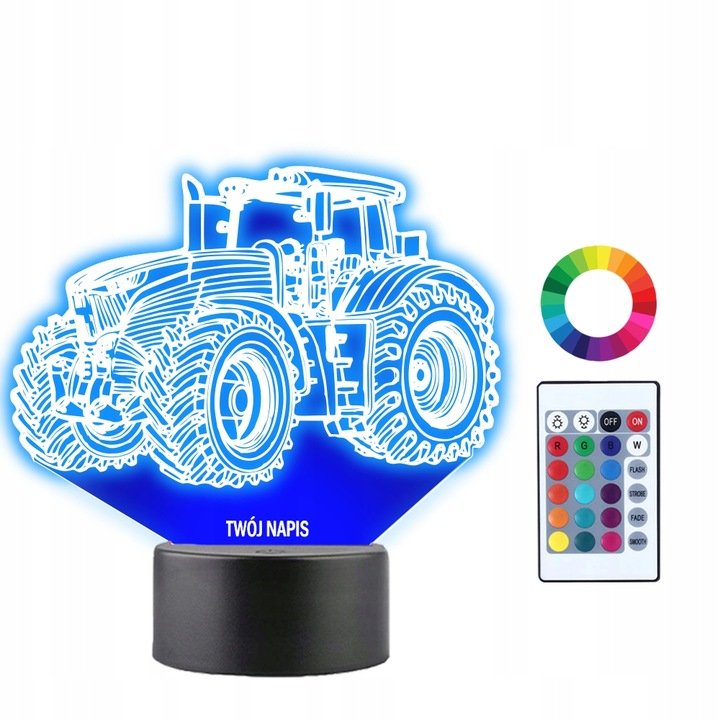 Фото - Настільна лампа Pilot Lampka Nocna Traktor 3D Led  Imię Grawer 