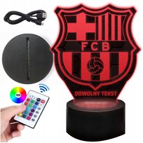 LAMPKA NOCNA Z IMIENIEM FC BARCELONA BARCA 3D LED PREZENT ŚWIĘTA MIKOŁAJ Inna marka