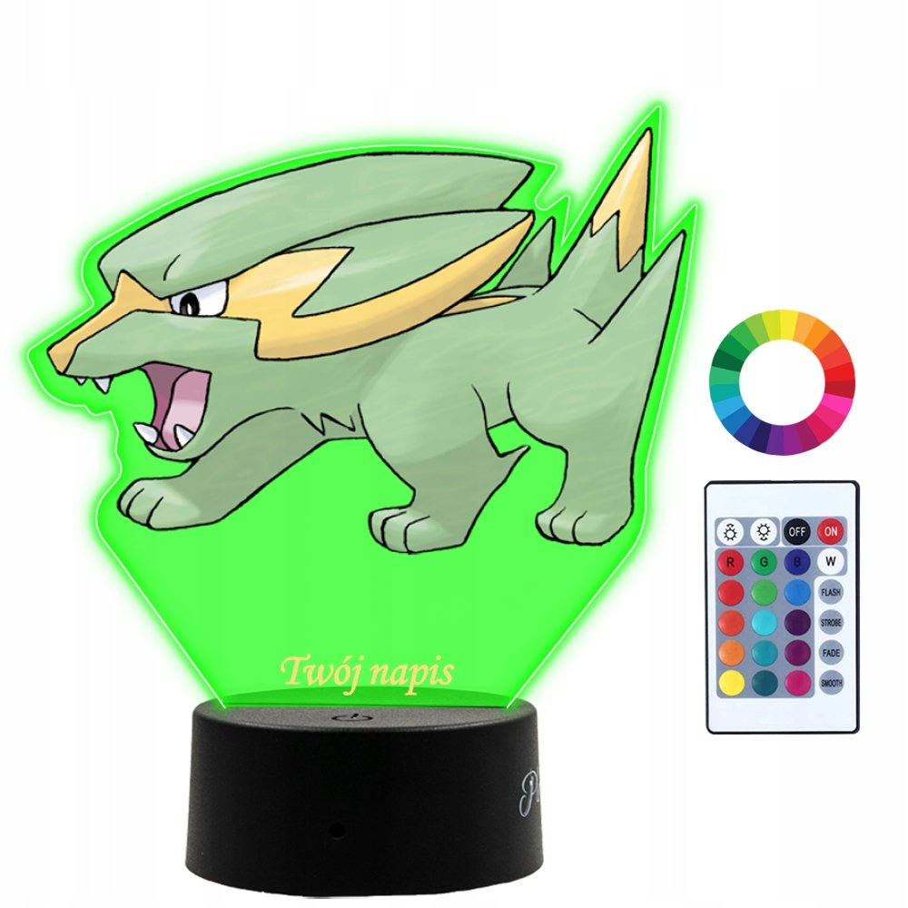 Zdjęcia - Żyrandol / lampa Lampka Nocna z Nadrukiem 3D LED Gulpin Pokemon Anime Prezent