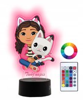 Lampka Nocna Z Nadrukiem 3D Led Koci Domek Gabi