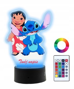 Lampka Nocna Z Nadrukiem 3D Led Lilo I Stich Imię - Plexido