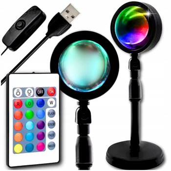 Lampka nocna zachód wschód słońca sunset projektor światło rgb usb pilot - VERK GROUP
