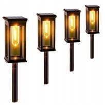 Lampka Ogrodowa Zestaw 4 X Latarenka Wbijana Solarna Led Ścieżkowa