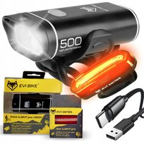 Lampka rowerowa mocna światło PRZÓD TYŁ na kierownice iLIGHT USB ZESTAW PRO