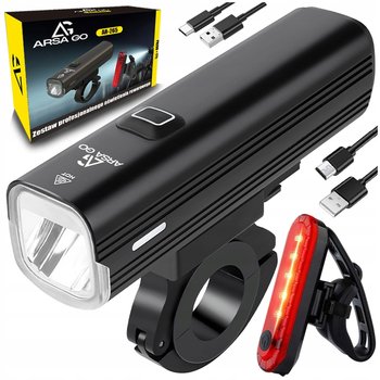 Lampka Rowerowa Przednia Tylna Led Przód Tył Latarka Akumulatorowa 2X Usb - ARSA GO