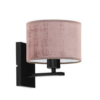 Lampka ścienna, kinkiet z welurowym abażurem E27, ELVORA VELUR, różowy - LYSNE