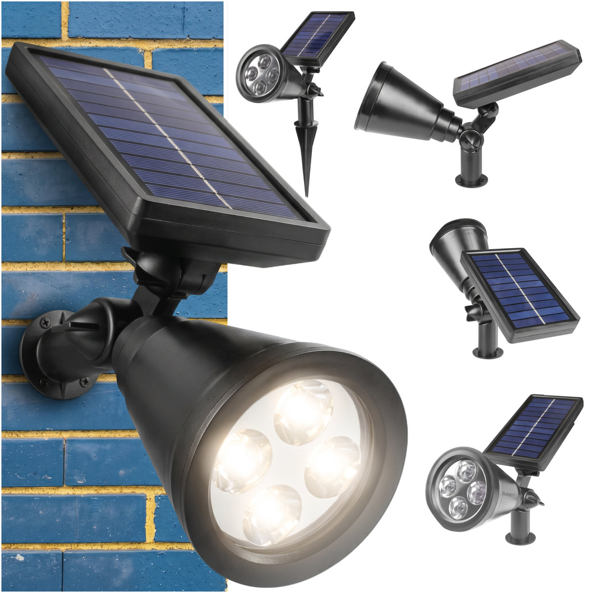 LAMPKA SOLARNA LED Z CZUJNIKIEM DO OGRODU REFLEKTOR WBIJANY WODOODPORNY