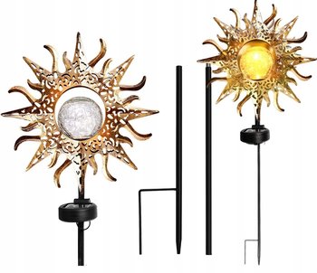 LAMPKA SOLARNA OGRODOWA AŻUROWE SŁOŃCE RETRO WBIJANA LED DO OGRODU - inna (Inny)
