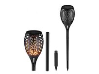Lampka solarna ogrodowa LED pochodnia 51 cm – efekt płomienia ognia, 12 diod LED ciepłe żółte światło, panel solarny + akumulator 300 mAh, czujnik zmierzchu, czas świecenia 6–8 h, wodoodporność IP44, lampa wbijana do ogrodu, na taras, podjazd, ścieżki