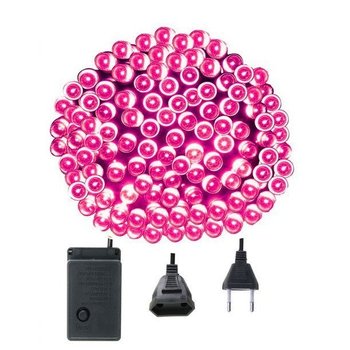 Lampki choinkowe 100 led na prąd różowy - Springos
