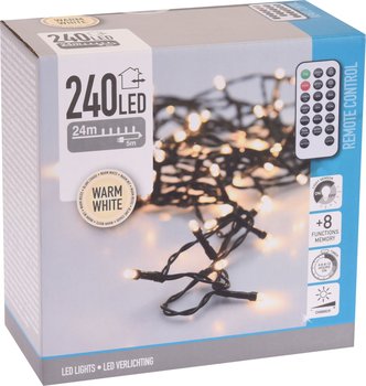 Lampki choinkowe, 240 diod LED, barwa ciepła biała + pilot - EH Excellent Houseware