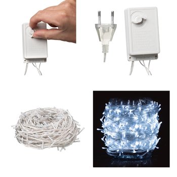 Lampki Choinkowe 475Led 50M Zimny Biały Wytrzymałe - Celino LED