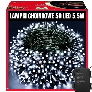 Lampki Choinkowe 50Led 5,5M Zewnętrzne Wewnętrzne Białe Zimne Świąteczne - Memflow