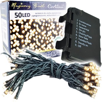 Lampki Choinkowe Na Baterie 50 Led Funkcje Timer - CORTINA