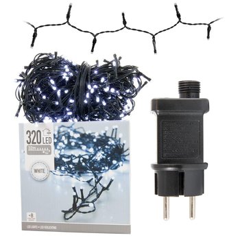 Lampki choinkowe, zewnętrzne, 320 led, białe światło, 8 funkcji - ASJ Commerce