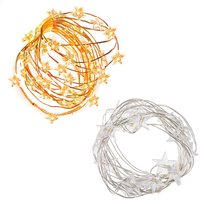 Lampki dekoracyjne 20 LED druciki gwiazdki biały ciepły