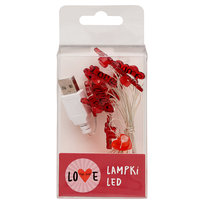 Lampki LED, Walentynki, Serduszka, 240 cm