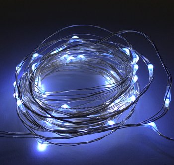 Lampki LED zewnętrzne ŁEZKI 12V 5m 50LED białe zimne IP65 - Prescot
