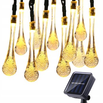 LAMPKI OGRODOWE SOLARNE KROPLE 30LED-BIAŁE CIEPŁE - inna (Inny)