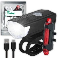 Lampki Rowerowe LED Lampka Rowerowa Przednia Tylna Akumulatorowa Oświetlenie USB Vitolog