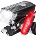 LAMPKI ROWEROWE LED ZESTAW LAMPEK ROWEROWYCH PRZÓD I TYŁ DO ROWERU + USB&nbsp;-&nbsp;Inna marka