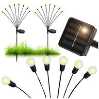 LAMPKI SOLARNE LED Wbijane Ogrodowe Kulki z CZUJNIKIEM ZMIERZCHU 2 sztuki