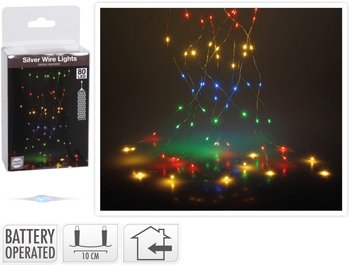 Lampki Świąteczne Choinkowe Na Druciku 80 Led Kolorowe Na Baterie - Hurtowniak