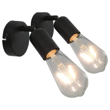Lampy, 2 szt., żarówki żarnikowe, 2 W, czarne, E27 - vidaXL