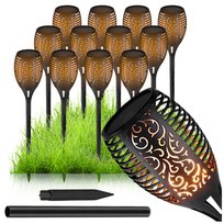 LAMPY SOLARNE LED Lampa POCHODNIA Płomień Ogień Wbijane Ogrodowe 12 sztuk