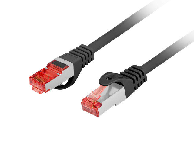 Lanberg, Patchcord KAT.6 S/FTP LSZH CU Fluke Passed, czarny, 0.5 m-Zdjęcie-0