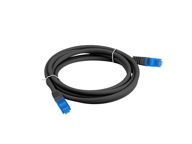 LANBERG Lanberg, Patchcord KAT.6A S/FTP LSZH CCA 1m Fluke Passed, czarny